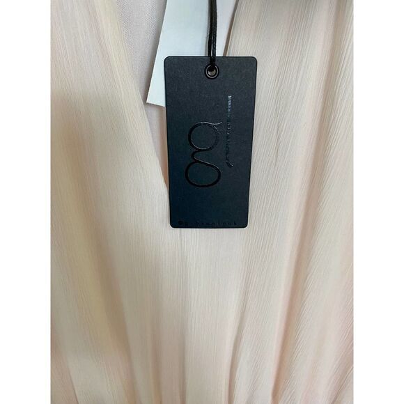 Gibsonlook Blouson Sleeve Smocked Detail Lurex Chiffon Dress - Picture 10 of 10